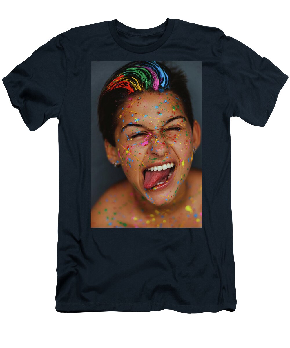 Womans Face with Color Splatters Ellis Ewaleifoh T-Shirt