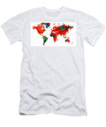 World Map 12 Colorful Red Map By Sharon Cummings Sharon Cummings T-Shirt
