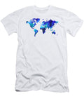 World Map 17 Blue Art By Sharon Cummings Sharon Cummings T-Shirt