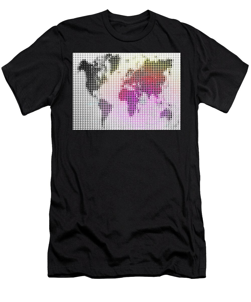 World Map a Halftone Effect Creates a Colorful Abstract Pattern Rudy Bagozzi T-Shirt