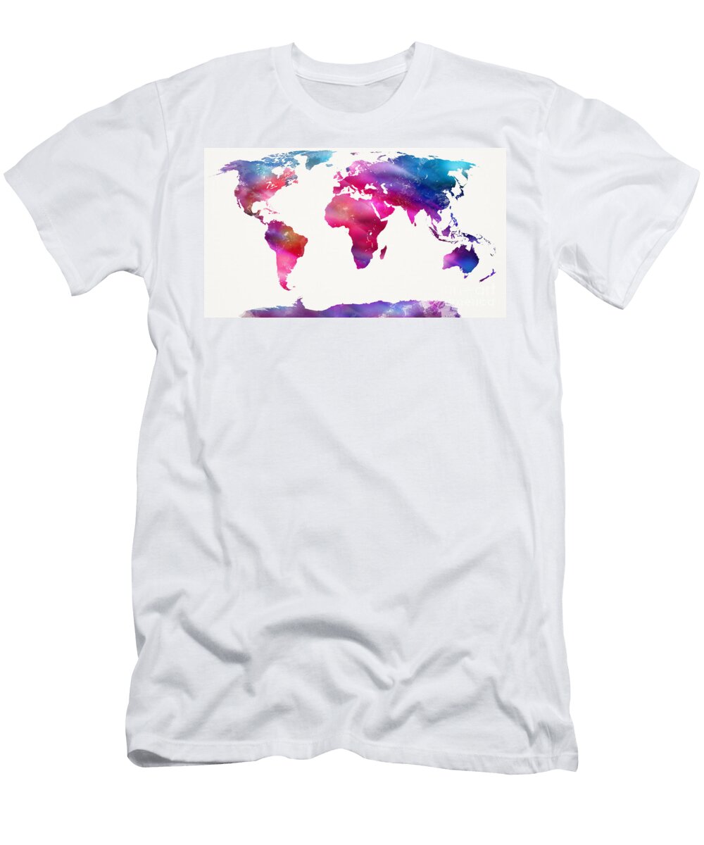 World Map Light Mike Maher T-Shirt