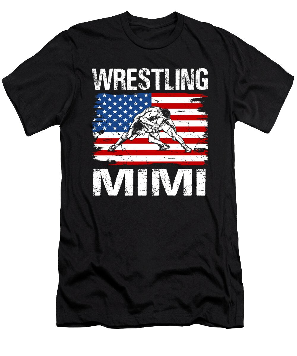 Wrestling Mimi Wrestler USA Flag Dhbubble T-Shirt