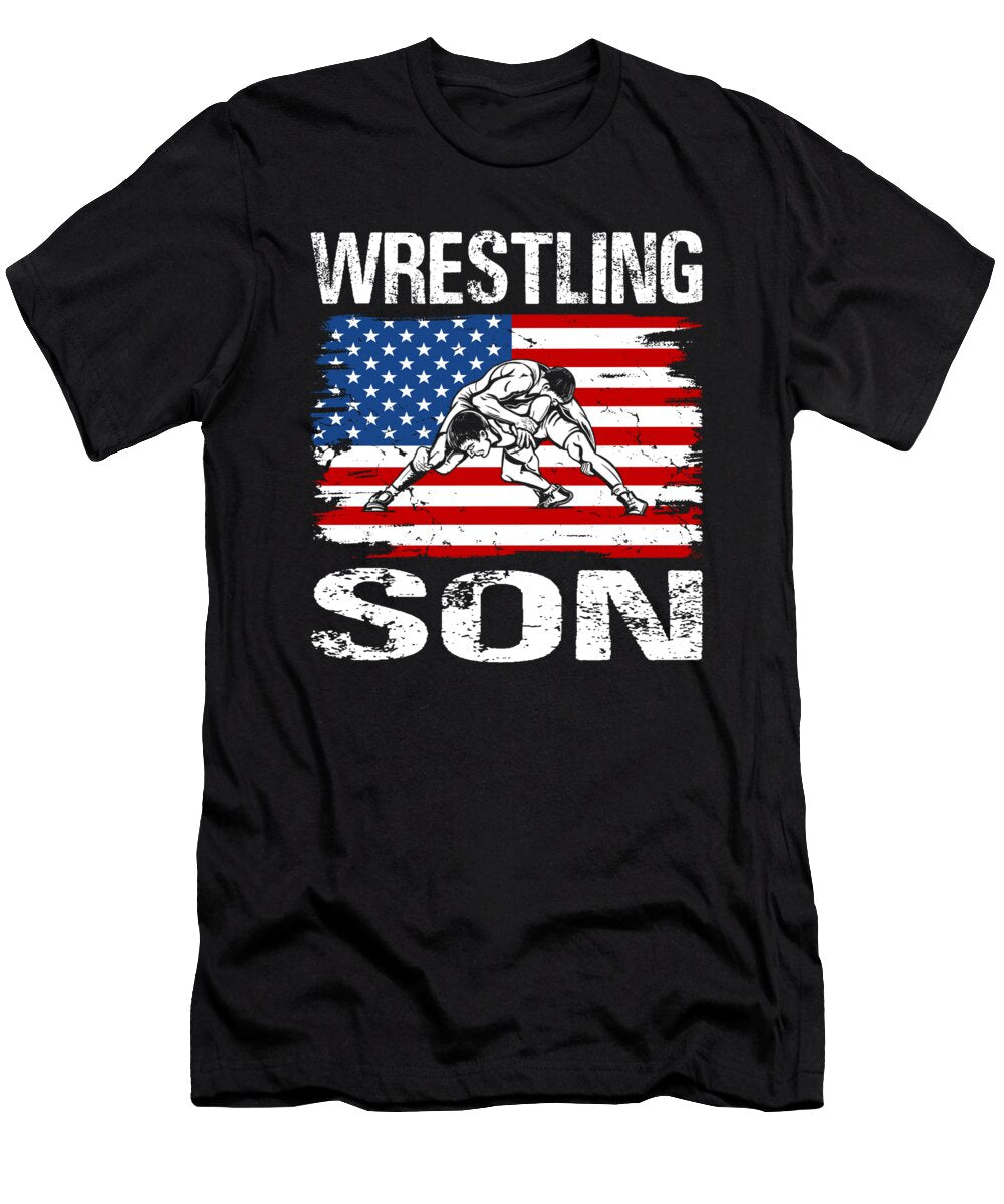 Wrestling Son Wrestler USA Flag Dhbubble T-Shirt