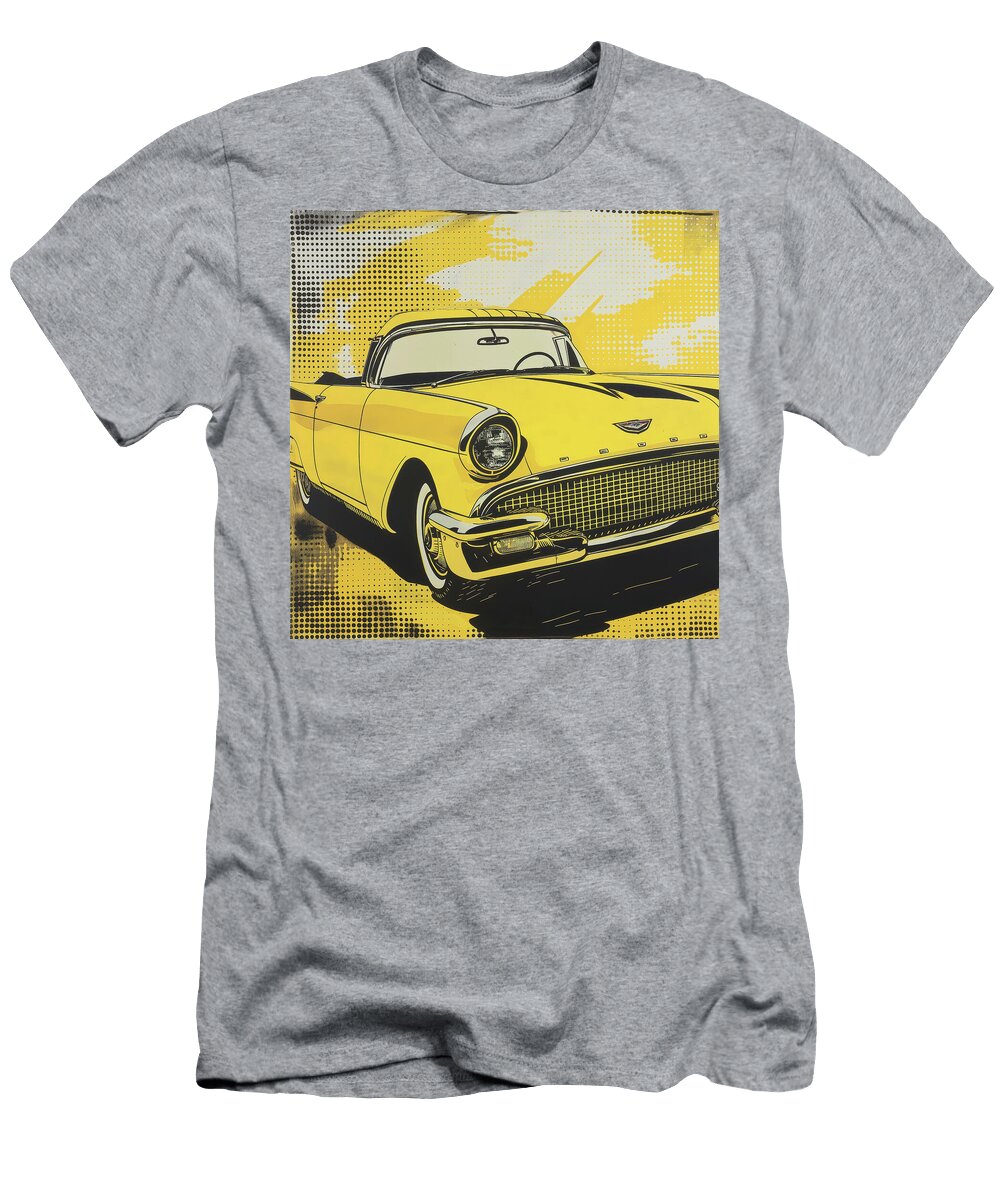 Yellow Coupe Convertible Comic Book Art 38 Mad Paperairplanes T-Shirt