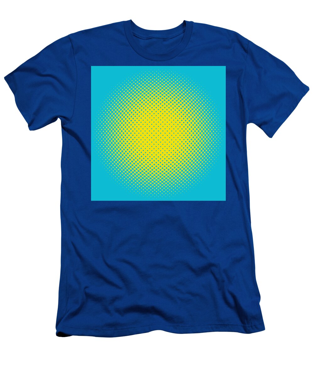 Yellow Halftone Dots on Aqua Paulette Wright T-Shirt