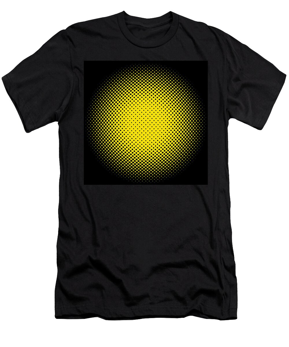 Yellow Halftone Dots on Black Paulette Wright T-Shirt