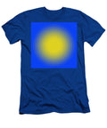 Yellow Halftone Dots on Blue Paulette Wright T-Shirt
