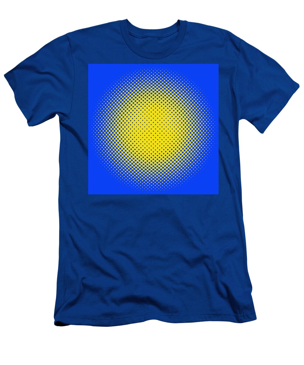 Yellow Halftone Dots on Blue Paulette Wright T-Shirt