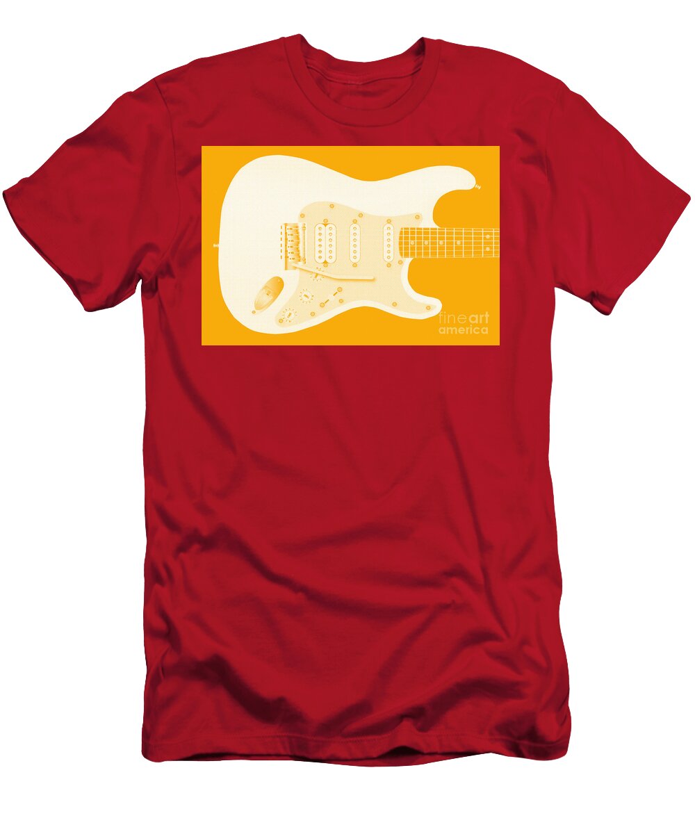 Yellow Halftone Guitar Bigalbaloo Stock T-Shirt