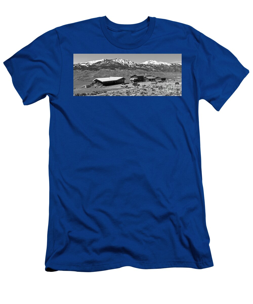 Yellowstone Forever Overlook Field Campus Panorama Black and White Adam Jewell T-Shirt