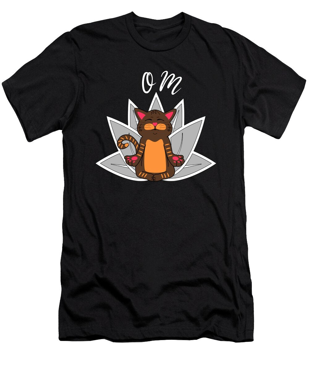 Yoga Cat Meditation Brown Cat Gift Sarah Johannsen T-Shirt