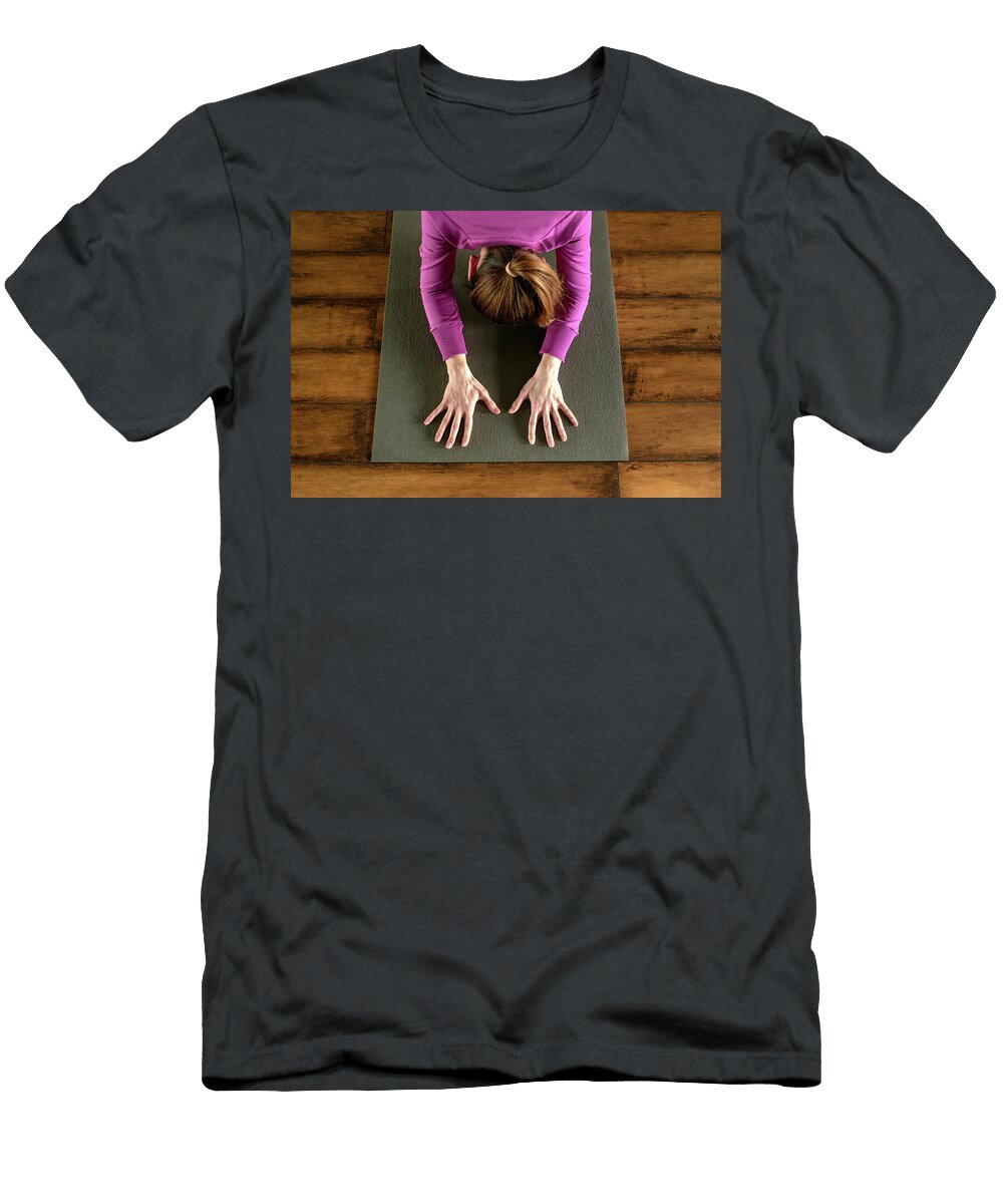 Yoga Pose on Mat Maria Kray T-Shirt