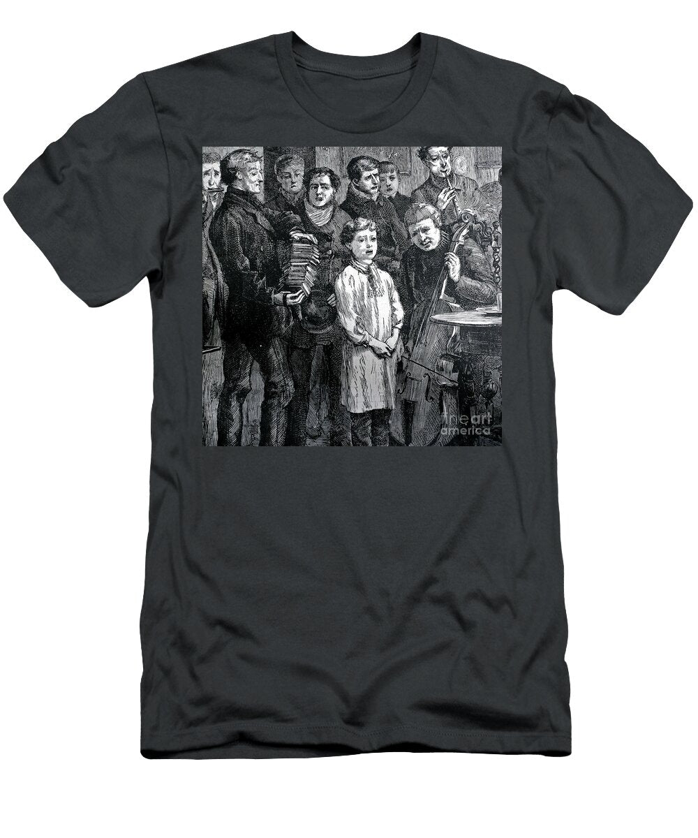 Young Boy Singing in an 1800s Living Room Celebration Square Pete Klinger T-Shirt