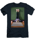 Young Woman in Yoga Relaxing Pose with Legs Up Against Wall with Heavy Sand Bags Maria Kray T-Shirt