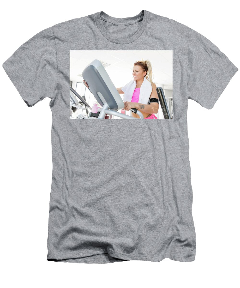 Young Woman Starts Treadmill Running Michal Bednarek T-Shirt